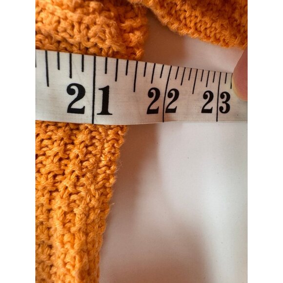 Jeanne Pierre Cotton Orange V-Neck Sweater XL - Picture 4 of 4